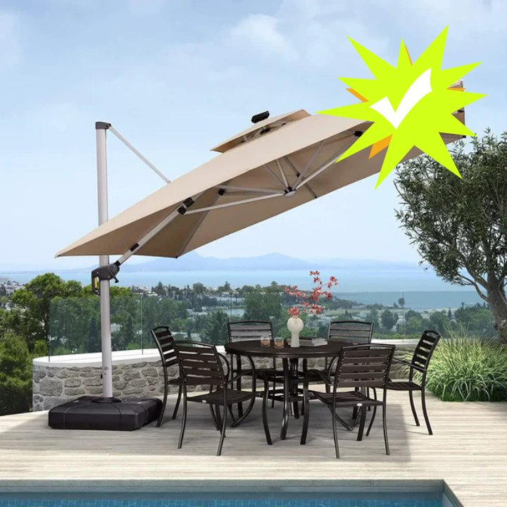 PatioGlam™ Parapluie LED à énergie solaire
